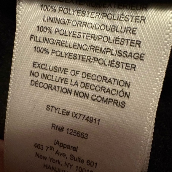 Extreme Children’s Black Puffer Jacket with fleece lining Size 7 - Picture 7 of 7